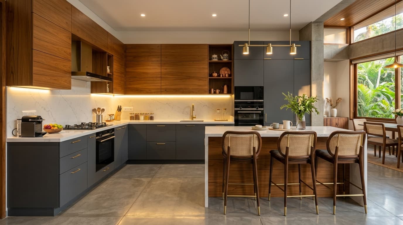 Heer Interior Luxury Kitchen & Living Space